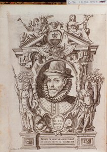 Retrato de Cesare Black chamado Il Trombone (1536-1604), um bailarino italiano de Italian School