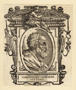 Retrato de Cristofano Gherardi ou Cristoforo Gherardi, também conhecido como il Doceno, pintor italiano do período do Renascimento tardio ou Maneirista, ativo principalmente em Florença e Toscana. de Italian School