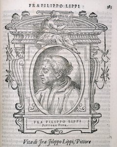 Retrato de Fra Filippo Lippi (c.1406-69) de Vasaris Lives of the Artists, publicado pela primeira vez em 1550 de Italian School