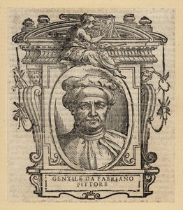 Retrato de Gentile da Fabriano, pintor italiano, estilo gótico internacional, cerca de 1370-1427 de Italian School