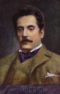 Retrato de Giacomo Puccini (litografia a cores) de Italian School