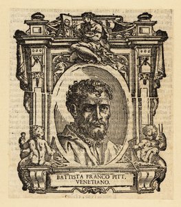 Retrato de Giovanni Battista Franco, pintor e gravador maneirista italiano activo em Roma, Urbino e Veneza em meados do século XVI. de Italian School