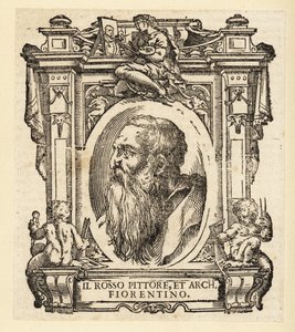 Retrato de Giovanni Battista di Jacopo, conhecido como Rosso Fiorentino ou Il Rosso, arquiteto italiano e pintor maneirista em óleo e afresco da escola florentina de Italian School