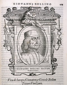Retrato de Giovanni Bellini (c.1431-1516) de Vasaris Lives of the Artists, publicado pela primeira vez em 1550 de Italian School