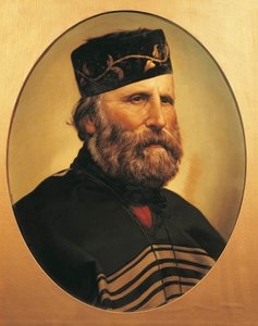 Retrato de Giuseppe Garibaldi, c.1897 (óleo sobre cartão) de Italian School