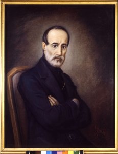 Retrato de Giuseppe Mazzini (1805 ou 1808 - 1872). Pintura do século XIX. Museo del Risorgimento. Milão de Italian School