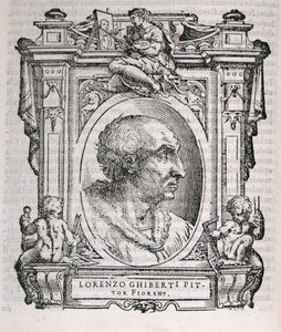 Retrato de Lorenzo Ghiberti (1378-1455) de Vasaris Lives of the Artists, publicado pela primeira vez em 1550 de Italian School