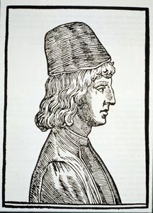 Retrato de Pico della Mirandola (1463-94), de Delle Celeste Fisionomia por Giovanni Battista della Porta, Pádua 1616, ilustrado em History of Magic, publicado no final do século XIX de Italian School