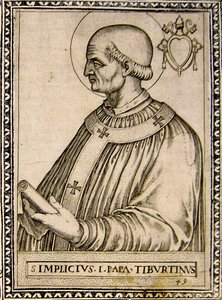 Retrato do Papa Simplicius, c.1760 (gravura) de Italian School