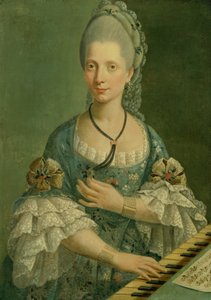 Retrato de um pianista (óleo sobre tela) de Italian School