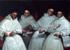 Retrato dos inquisidores Michele Sasso, Tommaso Novaro, Vincenzo Reghezza, Ambrogio Roggeri Pintura da escola bolonhesa. Século XVII. Taggia, Convento de San Domenico de Italian School