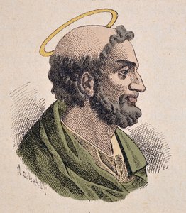 Retrato de São Pedro (1er siecle), primeiro Papa e Bispo de Roma. de Italian School
