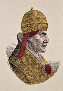 Retrato do Papa Celestinus III (Celestino, Celestino ou Caelestinus) (1191-1198) de Italian School