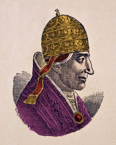 Retrato do Papa Etienne IX (Saint Etienne) (Stephen, stefano ou Stephanus) (1057-1058) de Italian School