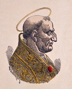 Retrato do Papa Gregoire Ier le Grand (Gregório o Grande ou Gregorio Magno ou Gregorius Magnus) (590-604) de Italian School