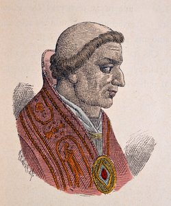 Retrato do Papa João V (Giovanni ou Ioannes) (685-686) de Italian School