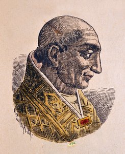 Retrato do Papa Landon (Lando, Landone ou Landus) (913-914) de Italian School