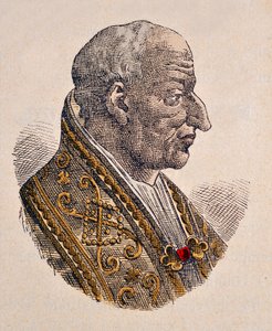 Retrato do Papa Leão III (Leão ou Leon III) (795-816) de Italian School