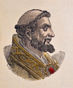 Retrato do Papa Pelage Ier (Pelágio ou Pelágio) (556-561) de Italian School