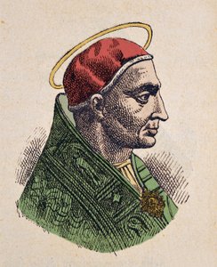 Retrato do Papa Sirício (Siricius, Siricio) (384-399) de Italian School