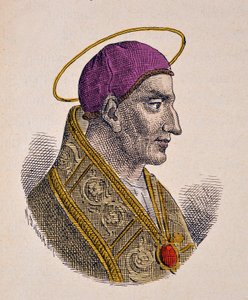Retrato do Papa Vitalien (Vitalianus ou Vitaliano) (657-672) de Italian School