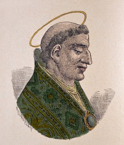 Retrato do Papa Santo Agaton (Agatho ou Agatone) (678-681) de Italian School