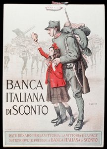 Postal do Banco Italiano de Descontos (Banco de Descontos Italianos), 1917-18 de Italian School