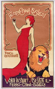 Cartaz publicitário do "Licor Bislieri" 1904 (litografia) de Italian School