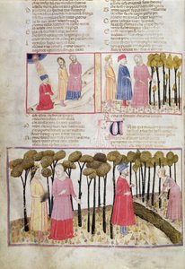 Purg.XXVIII f.47v Virgil se despedindo e a Floresta Divina, da Divina Comédia de Dante Alighieri (1265-1321) de Italian School