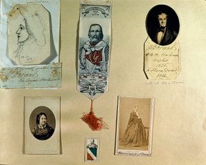 Risorgimento: placa de colagem em torno do patriota italiano Giuseppe Garibaldi (1807-1882). Roma, Museu do Risorgimento de Italian School