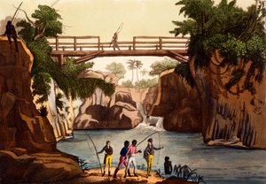 Rio Roccie perto de San Benedetto, Ilha de Madagascar, de trajes de ... por Giulio Ferrario, c.1820s-30s de Italian School