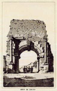 Roma: Arco de Druso (litho) de Italian School