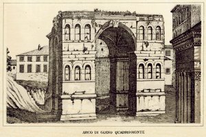 Roma: Arco de Janus Quadrifrons (litho) de Italian School