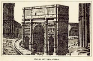 Roma: Arco de Septímio Severo (litho) de Italian School