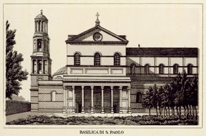 Roma: Basílica de São Paulo (Litho) de Italian School