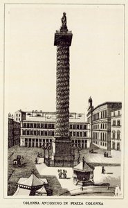 Roma: Antonino Colonna Na Piazza Colonna (litho) de Italian School