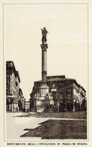 Roma: Monumento à Congezione nos Passos Espanhóis (litho) de Italian School