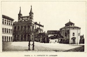 Roma: Piazza Di S Giovanni In Laterano (litho) de Italian School