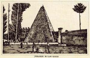Roma: Cajo Cestio Pyramid (litho) de Italian School