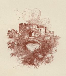 Roma, Ponte Nomentano (litho) de Italian School