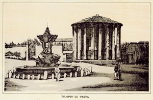 Roma: Templo de Vesta (litho) de Italian School