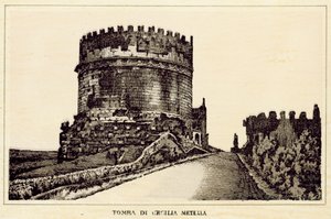 Roma: Túmulo de Cecília Metella (Litho) de Italian School