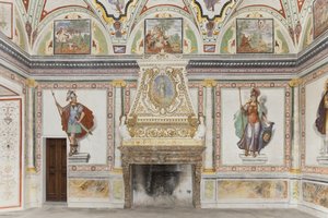 Quarto de Júpiter e Mercúrio: Marte e Minerva (fresco) de Italian School