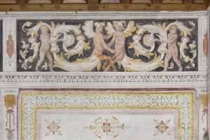Sala do Amorini, detalhe (fresco) de Italian School