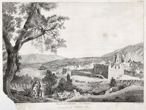 Ruínas de Soriano Calabro e o Templo, Calábria, 1783 de Italian School
