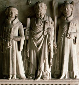 Saint Paul, Saint Laurent e Saint Etienne Bas alívio da escola de Campione. De Castelseprio, na Itália. Século XIV Milão, museo d