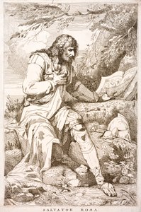 Salvator Rosa, pintor barroco italiano, poeta e gravador (gravura) de Italian School