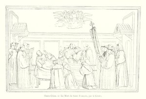 Santa Croce, A Morte de São Francisco, de Giotto (gravura) de Italian School