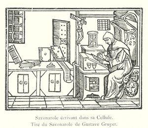 Savonarola escrita em sua cela, de Gustave Gruyer