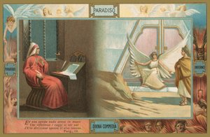 Cena da Divina Comédia de Dante (cromolitografia) de Italian School